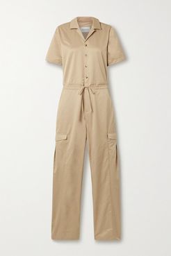 Cotton-blend Jumpsuit - Beige