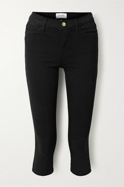 Le High Pedal Pusher Cropped Skinny Jeans - Black