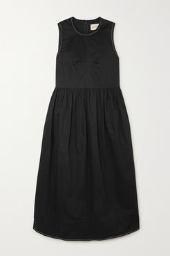 &Daughter - Evelyn Stretch-cotton Twill Midi Dress - Black
