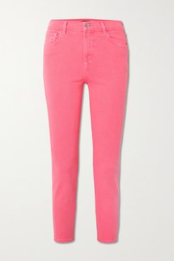 Ruby Cropped High-rise Slim-fit Jeans - Pink