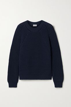 Mea Ribbed Cotton-blend Sweater - Navy