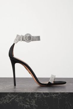 Chain Reaction 105 Crystal-embellished Grosgrain Sandals - Black