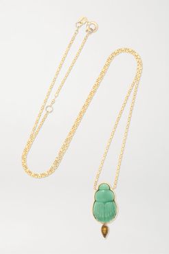 Big Daria 14-karat Gold, Chrysoprase And Diamond Necklace