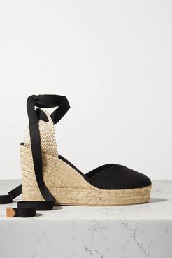 Net Sustain Chiara 80 Canvas Wedge Espadrilles - Black