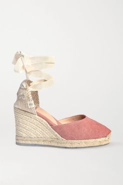 Net Sustain Carina 80 Canvas Wedge Espadrilles - Antique rose