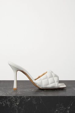 Quilted Leather Mules - White
