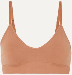 Minimalist Stretch-jersey Soft-cup Triangle Bra - Tan