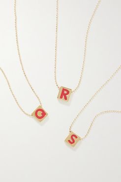 Initial This Gold-plated And Enamel Necklace
