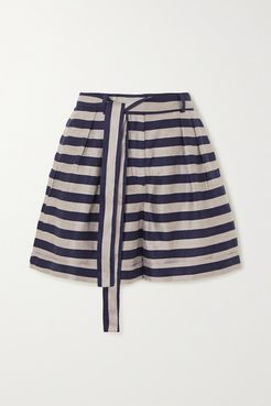 Nautique Striped Woven Shorts - Black