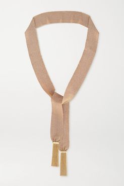 Pinched 18-karat Gold And Silk Necklace