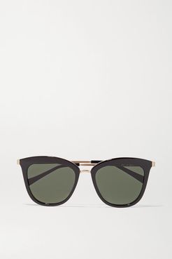 Caliente Cat-eye Acetate And Gold-tone Sunglasses - Black