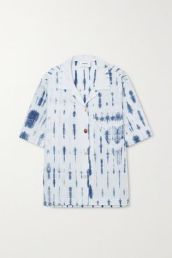 Taio Tie-dyed Organic Cotton-poplin Shirt - Blue