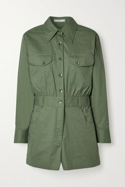 Cotton-twill Playsuit - Army green