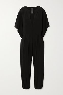 Rectangle Cropped Stretch-jersey Jumpsuit - Black