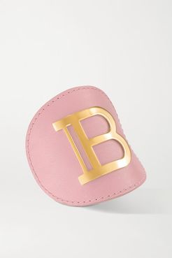 Leather And Gold-plated Hair Clip - Pink
