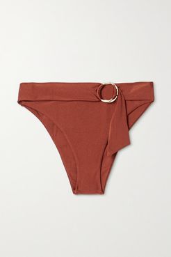 Lexi Embellished Bikini Briefs - Brown