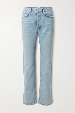 Net Sustain Lana Distressed Organic Low-rise Straight-leg Jeans - Blue