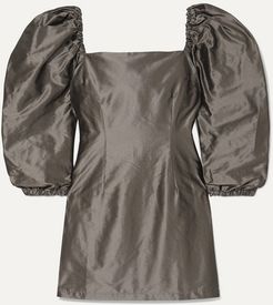 Silk-charmeuse Mini Dress - Charcoal