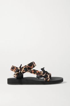 Trekky Leopard-print Gauze-trimmed Canvas Platform Sandals - Leopard print