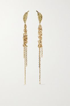 Waterfall Leaf 18-karat Gold Earrings