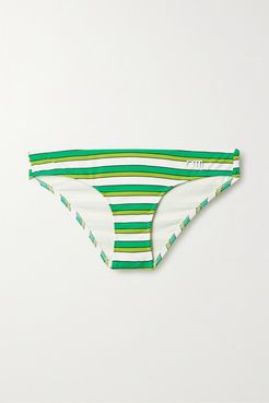 The Elle Striped Bikini Briefs - White