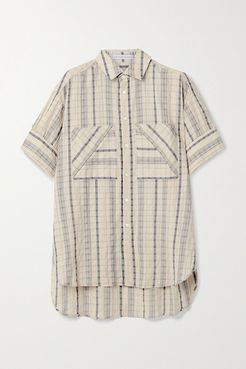palmer//harding - Boyfriend Oversized Striped Linen-blend Seersucker Shirt - Beige