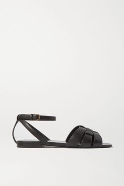 Nu Pieds Woven Leather Sandals - Black