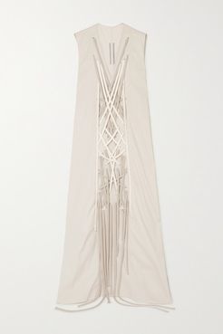 Abito Lace-up Cotton-blend Gown - Taupe