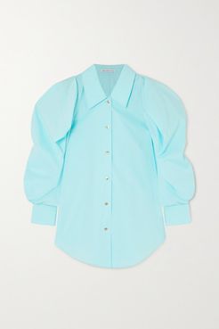 Julia Oversized Cotton-blend Poplin Shirt - Sky blue