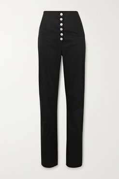 Palo Cotton-blend Twill Tapered Pants - Black