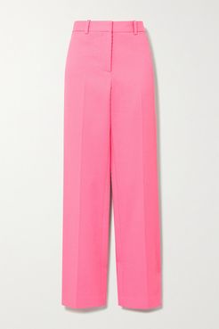 Ribbed Cotton Straight-leg Pants - Pink