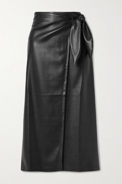 Amas Vegan Leather Wrap Skirt - Black