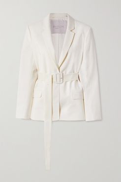 Envelope1976 - Net Sustain Pfeiffer Belted Wool-crepe Blazer - Cream