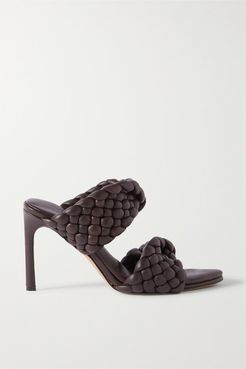 Intrecciato Quilted Leather Mules - Brown