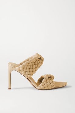 Intrecciato Quilted Leather Mules - Pastel yellow