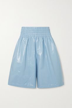 Leather Shorts - Blue