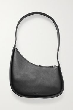 Half Moon Leather Shoulder Bag - Black