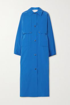 Reversible Convertible Cotton-blend Trench Coat - Blue