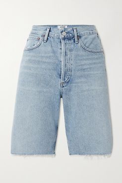 '90s Frayed Denim Shorts - Light denim
