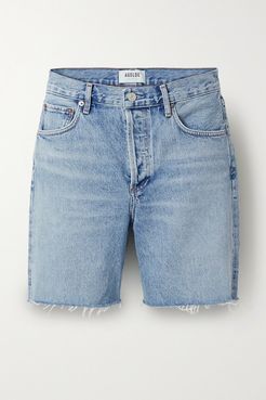 Rumi Frayed Denim Shorts - Blue