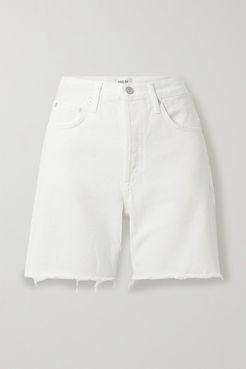 Rumi Frayed Denim Shorts - White