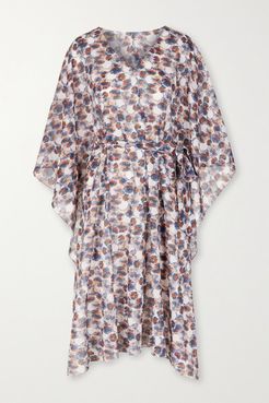 Yucca Belted Printed Cotton-gauze Kaftan - Ivory