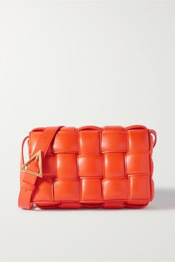 Cassette Intrecciato Quilted Leather Shoulder Bag - Orange