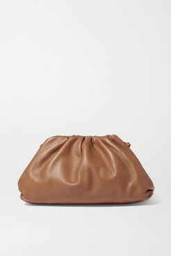 The Pouch Small Gathered Leather Clutch - Camel