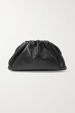 The Pouch Small Gathered Leather Clutch - Black