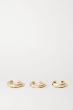 Set Of Three Gold-plated Ear Cuffs