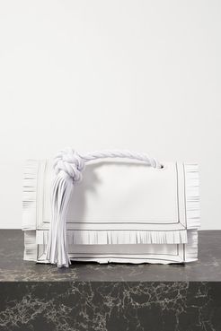 Garavani The Rope Tasseled Fringed Leather Clutch - White