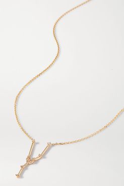 Celestial Taurus 10-karat Gold Diamond Necklace