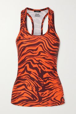 Tiger-print Stretch Tank - Orange