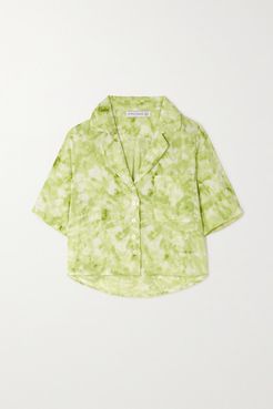 Pampelonne Tie-dyed Crepe Pajama Shirt - Green
